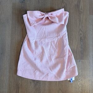 NWT Cider Tweed Style Pink Bow Dress